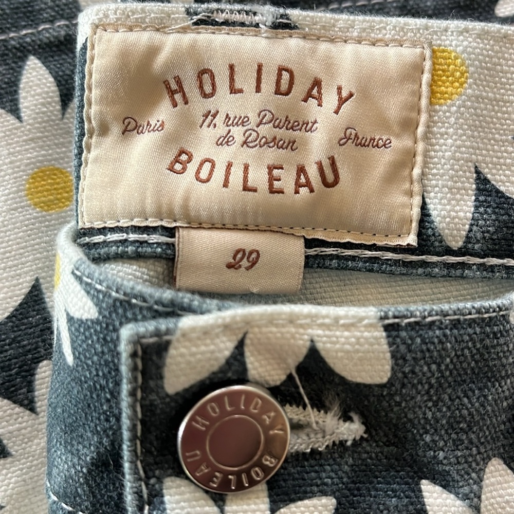 NWT Holiday Boileau denim daisy straight leg jeans size  29 - Picture 6 of 12